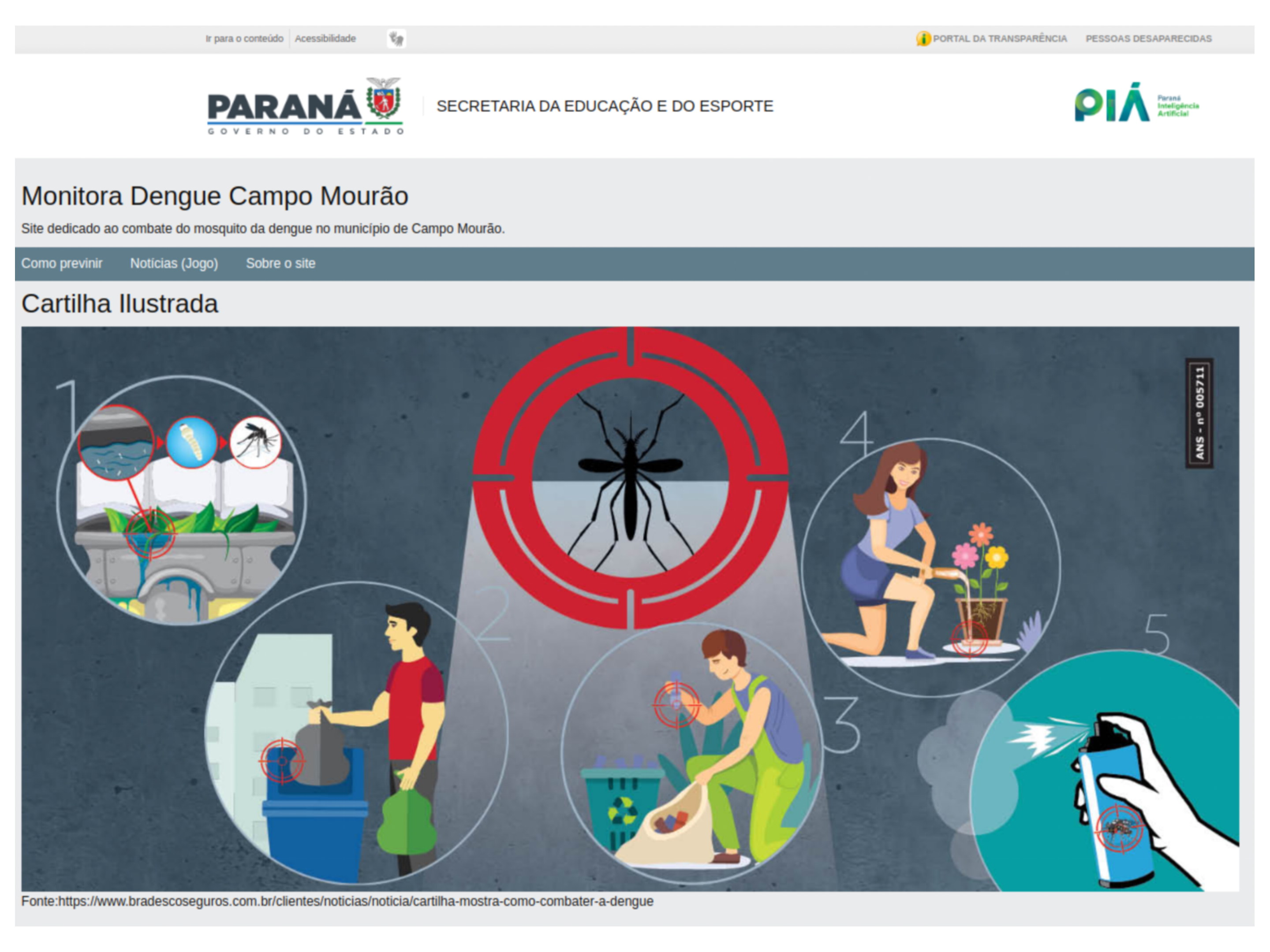 print da pagina do concurso agrinho