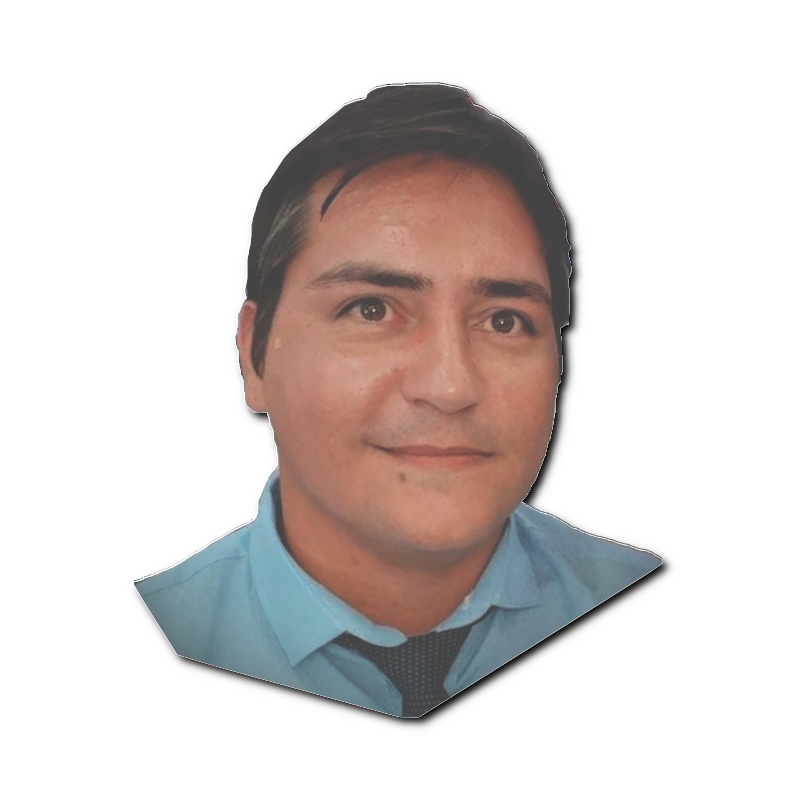 imagem recortada da parte de cima do stênio com uma camisa azul