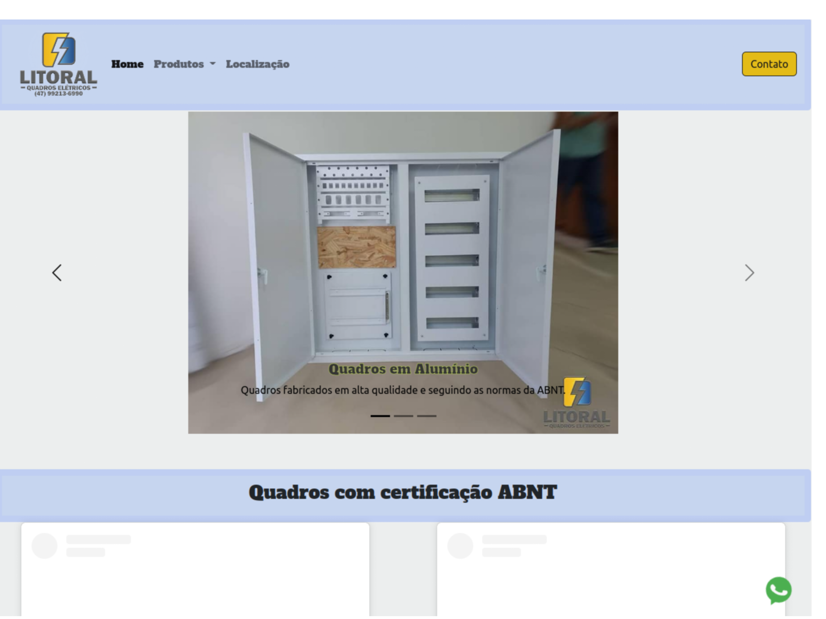 print do site litoral quadros elétricos